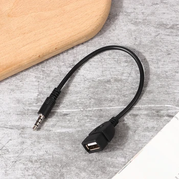 3,5 мм Черный автомобильный аудиокабель AUX к аудиокабелю USB, автомобильная электроника для воспроизведения музыки, автомобильный аудиокабель USB для наушников, конвертер
