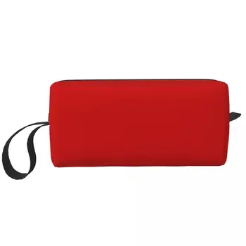 Вишнево-красная однотонная косметичка для макияжа, косметичка для мужчин, Женская сумка для туалетных принадлежностей, сумка для хранения, сумка