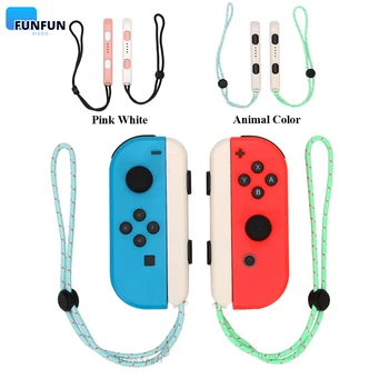 Для Nintendo Switch Ремешок с веревкой для рук для Nintendo Switch OLED Joycons Розовый Белый контроллер Доступ к играм на веревке для рук