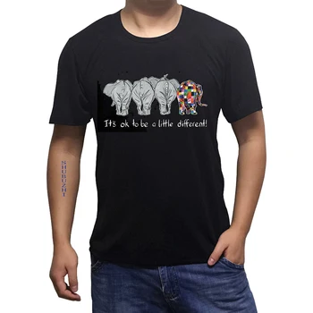 Мода Должна быть немного другой! -Футболка со слоном, мужские летние футболки европейского размера, мужская брендовая высококачественная футболка