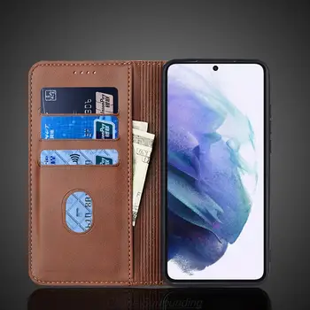 Чехол с магнитным притяжением, кожаный чехол для Samsung Galaxy S21 FE 5G, флип-кейс, держатель для карт, чехол для кошелька, чехол для чехла Изображение 4